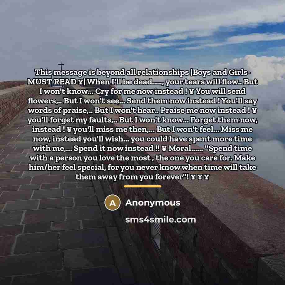 “This message is beyond all relationships |Boys and Girls- MUST…” quote by Anonymous