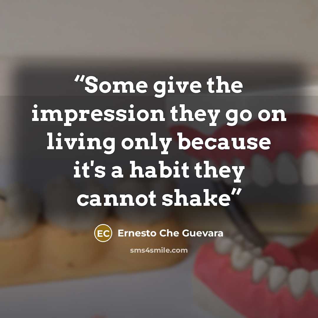 “Some give the impression they go on living only because it's a habit they cannot shake” quote by Ernesto Che Guevara