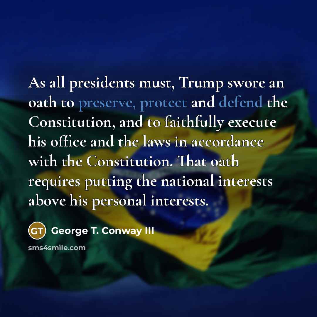 “As all presidents must, Trump swore an oath to preserve,…” quote by George T. Conway III