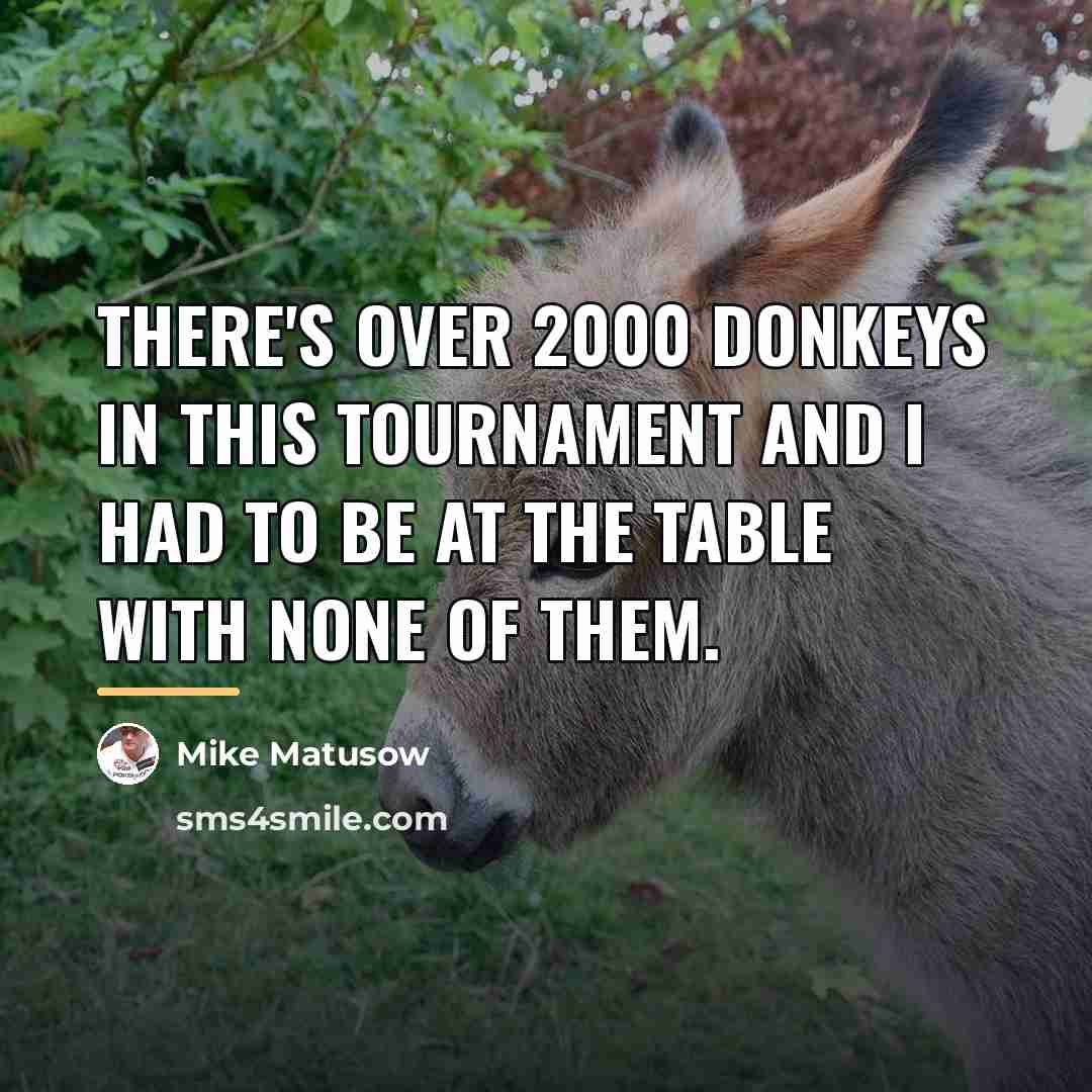 “There's over 2000 donkeys in this tournament and I had…” quote by Mike Matusow