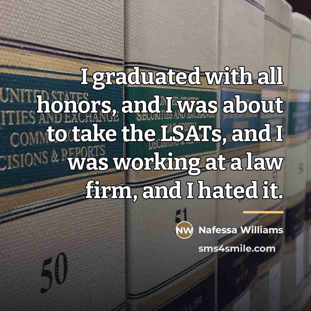 “I graduated with all honors, and I was about to…” quote by Nafessa Williams