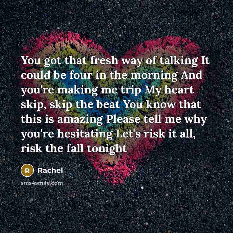 “You got that fresh way of talking It could be…” quote by Rachel