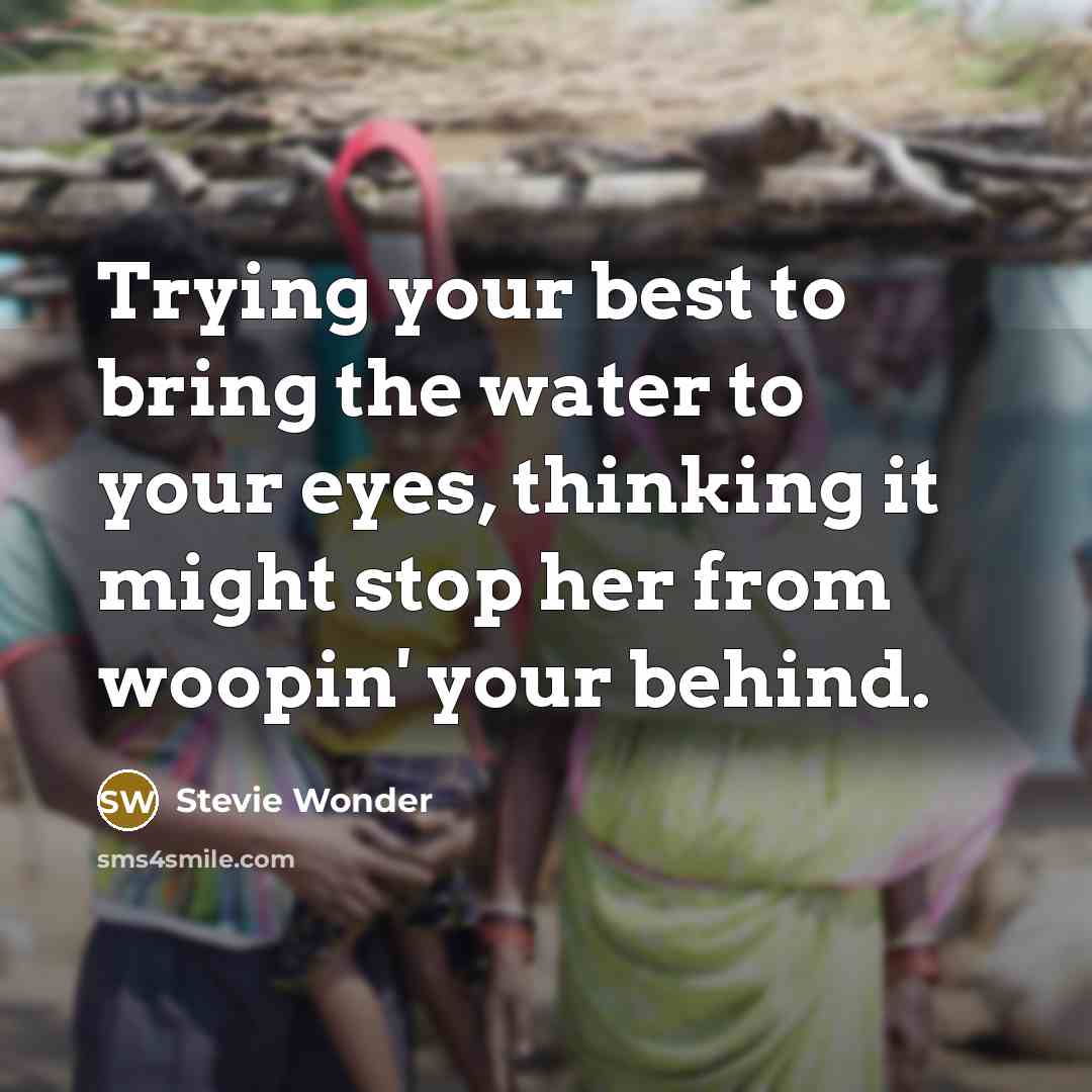 “Trying your best to bring the water to your eyes,…” quote by Stevie Wonder