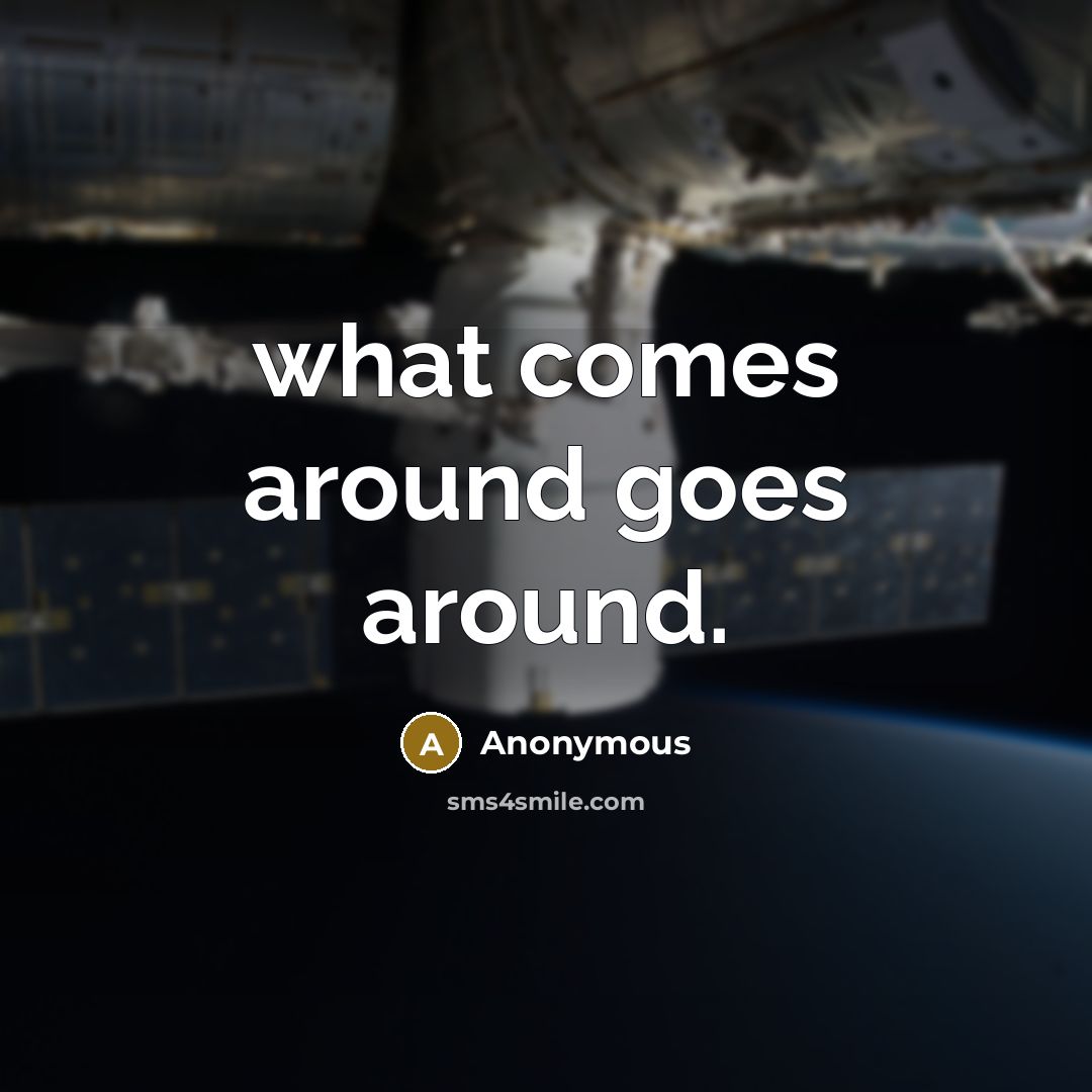 “what comes around goes around.” quote by Anonymous