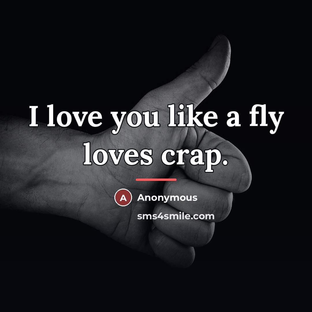 “I love you like a fly loves crap.…” quote by Anonymous