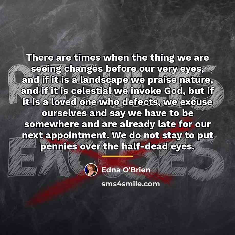 “There are times when the thing we are seeing changes…” quote by Edna O'Brien