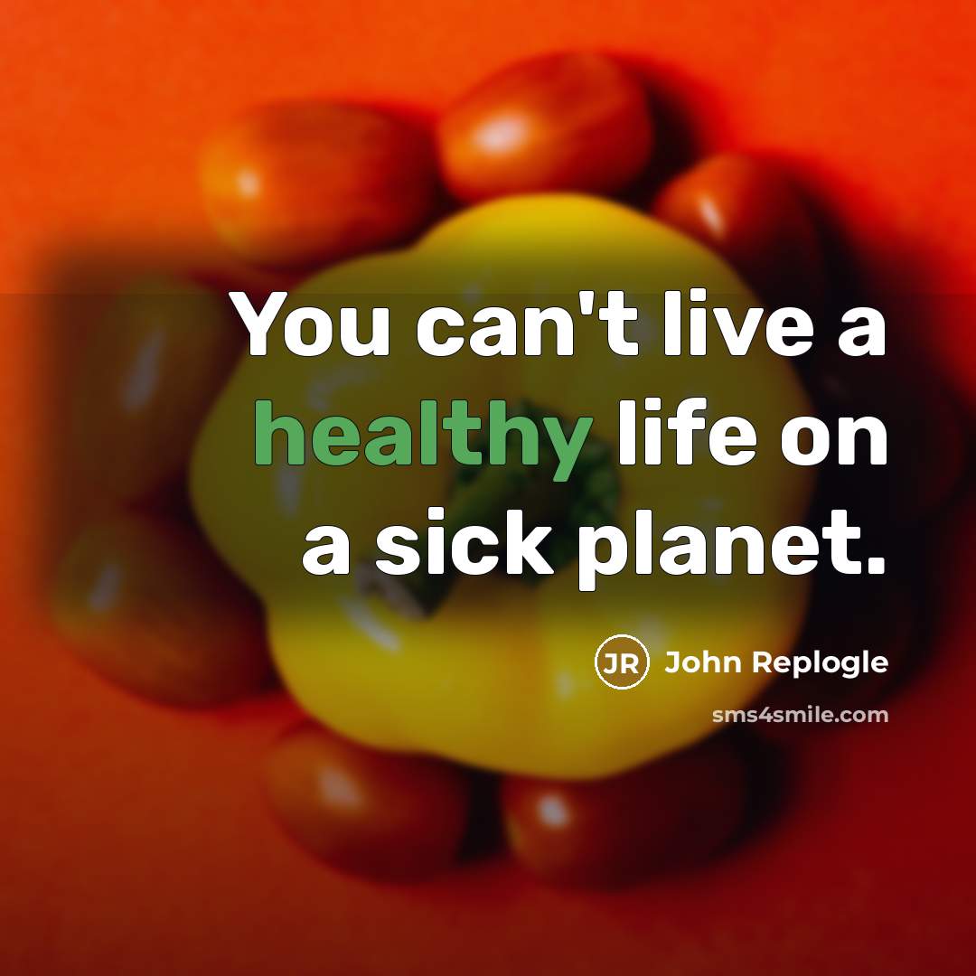 “You can't live a healthy life on a sick planet.…” quote by John Replogle