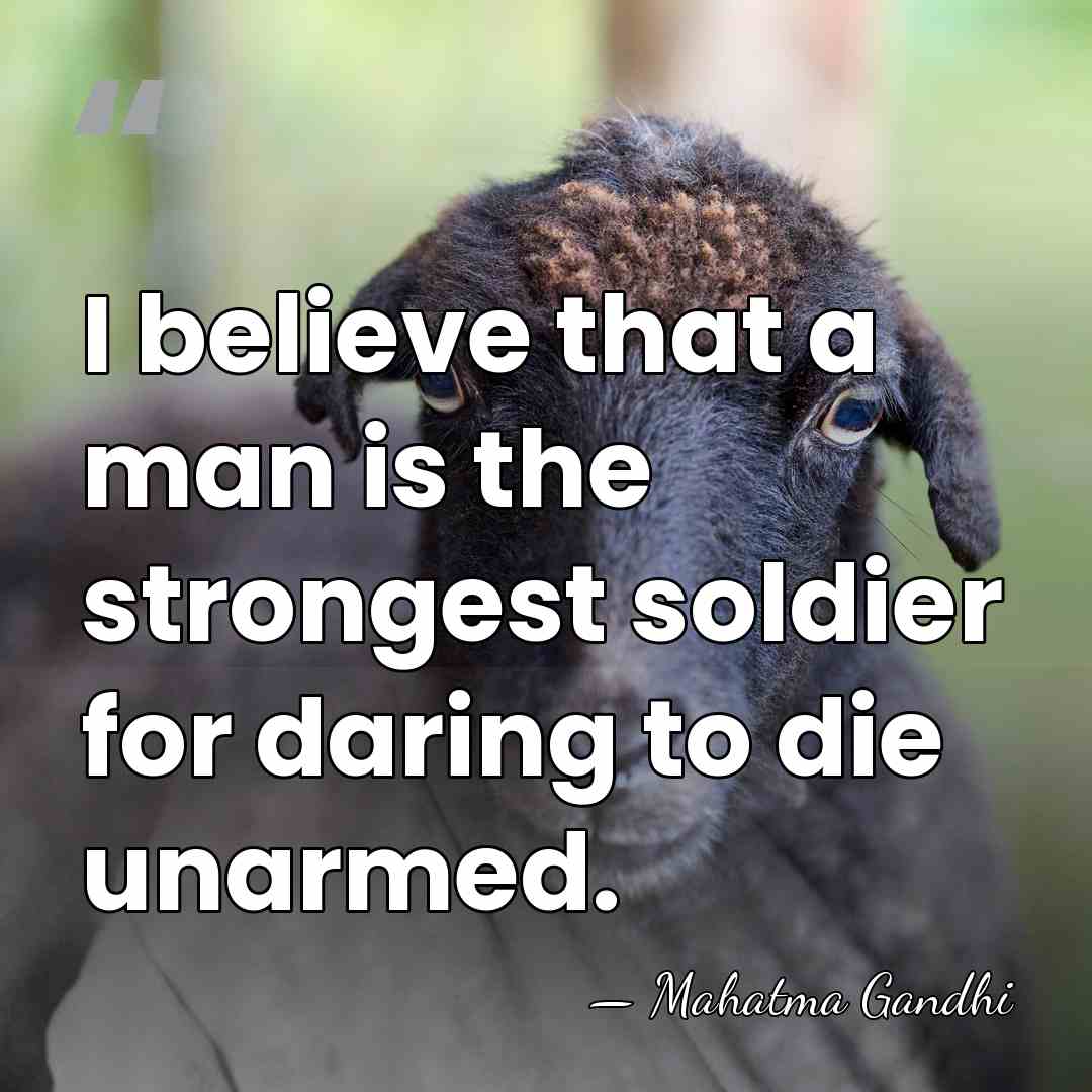 I believe that a man is the strongest soldier for daring to&hellip; - Mahatma Gandhi