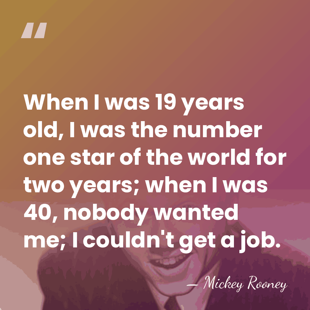 When I was 19 years old, I was the number one star&hellip; - Mickey Rooney