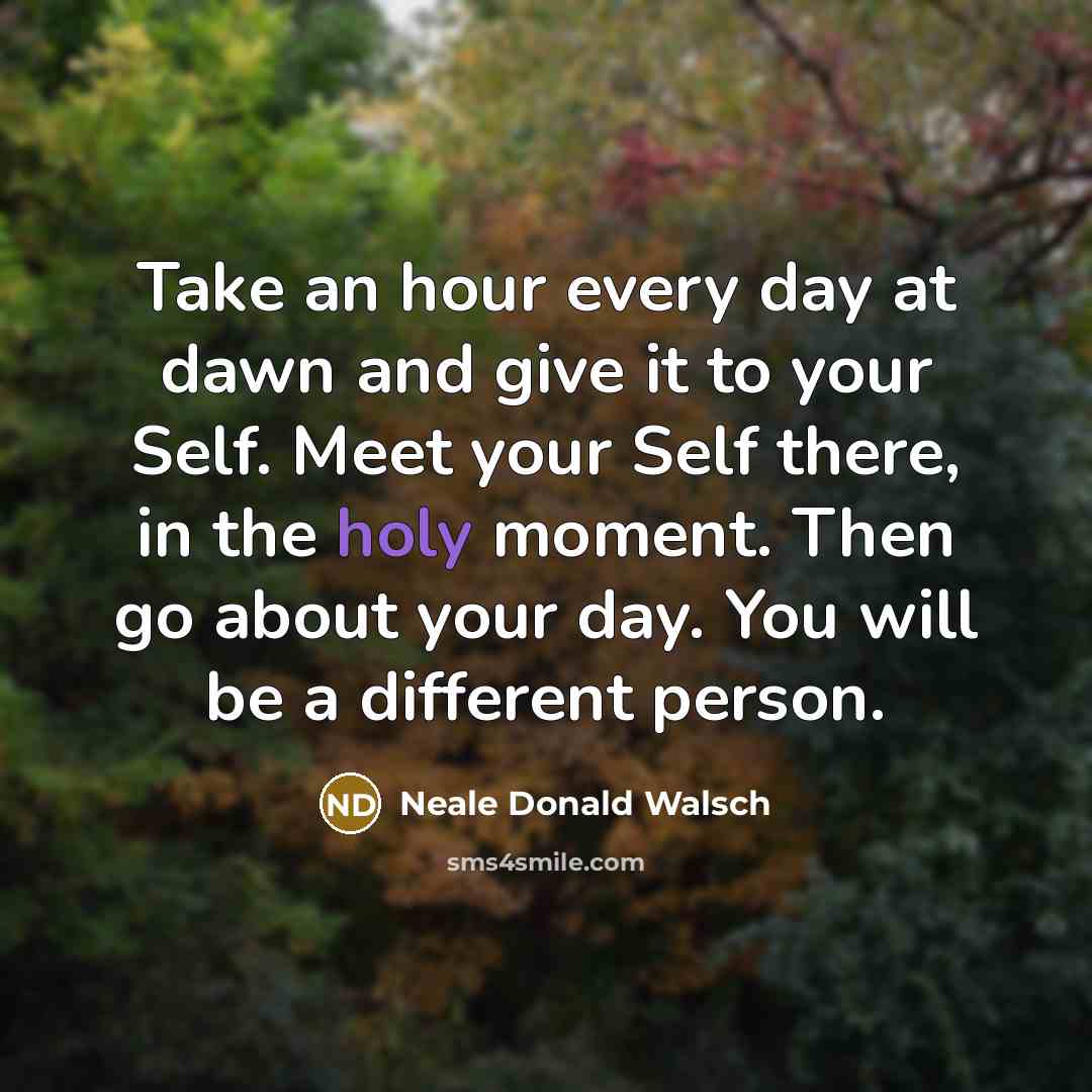 “Take an hour every day at dawn and give it…” quote by Neale Donald Walsch