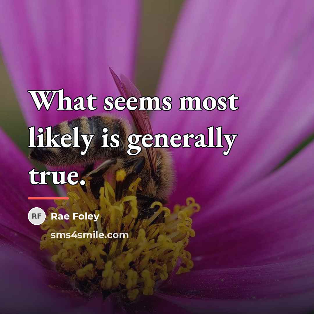 “What seems most likely is generally true.…” quote by Rae Foley