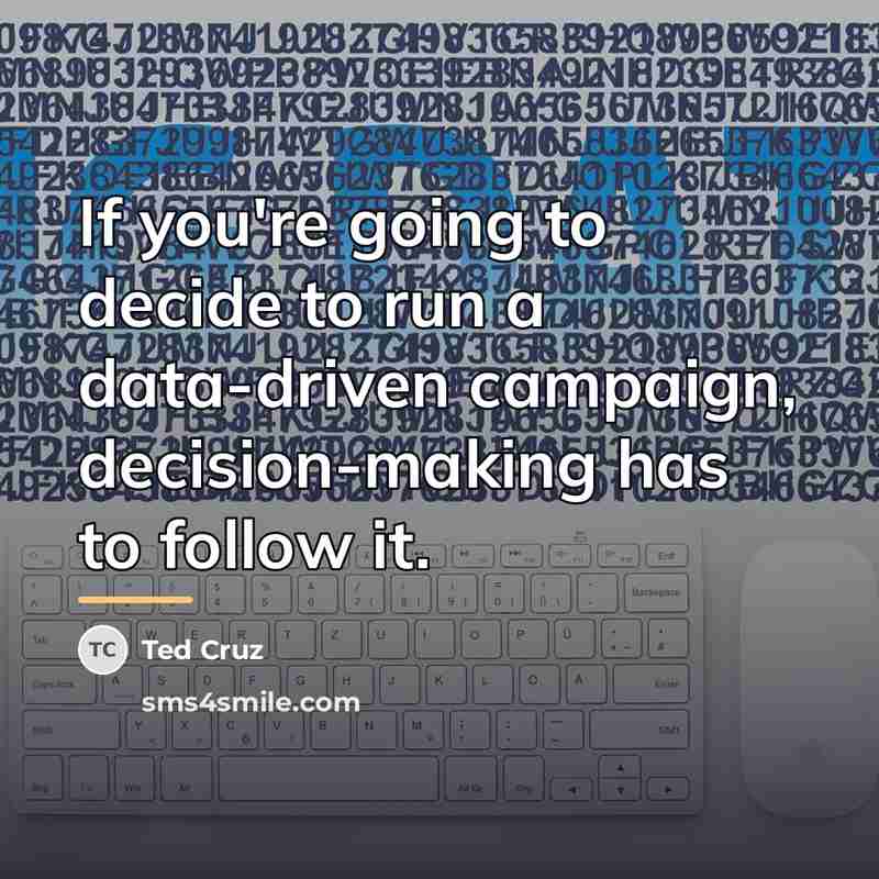 “If you're going to decide to run a data-driven campaign,…” quote by Ted Cruz