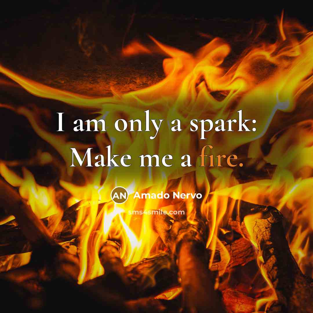 “I am only a spark: Make me a fire.…” quote by Amado Nervo