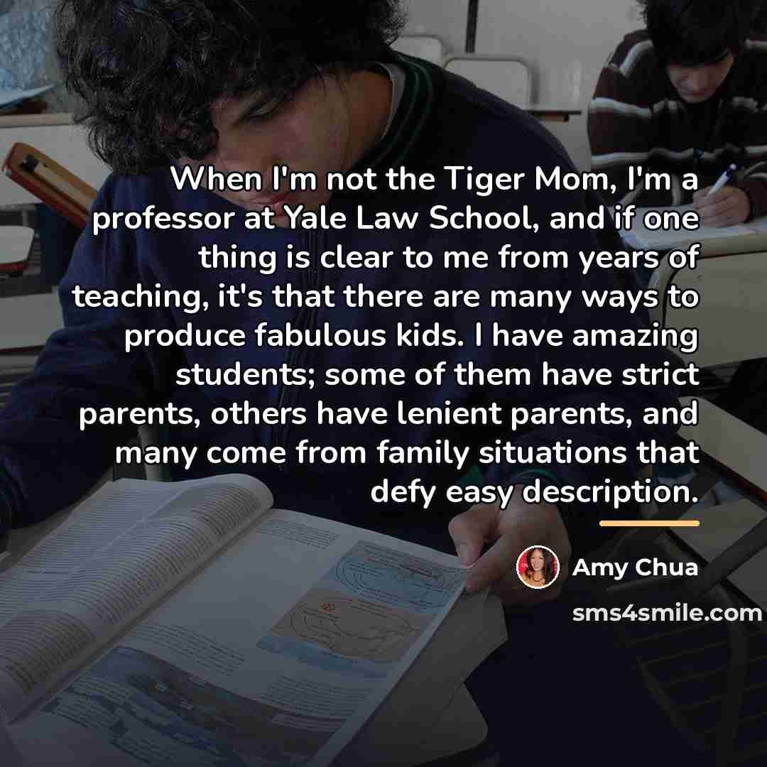 “When I'm not the Tiger Mom, I'm a professor at…” quote by Amy Chua