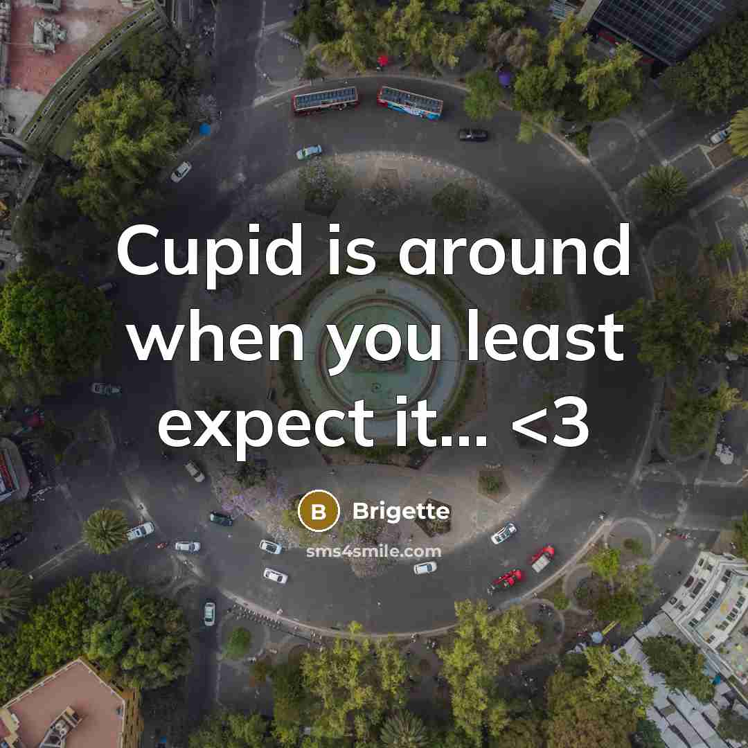 “Cupid is around when you least expect it…” quote by Brigette