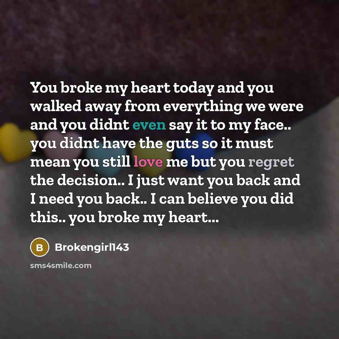 “You broke my heart today and you walked away from…” quote by Brokengirl143