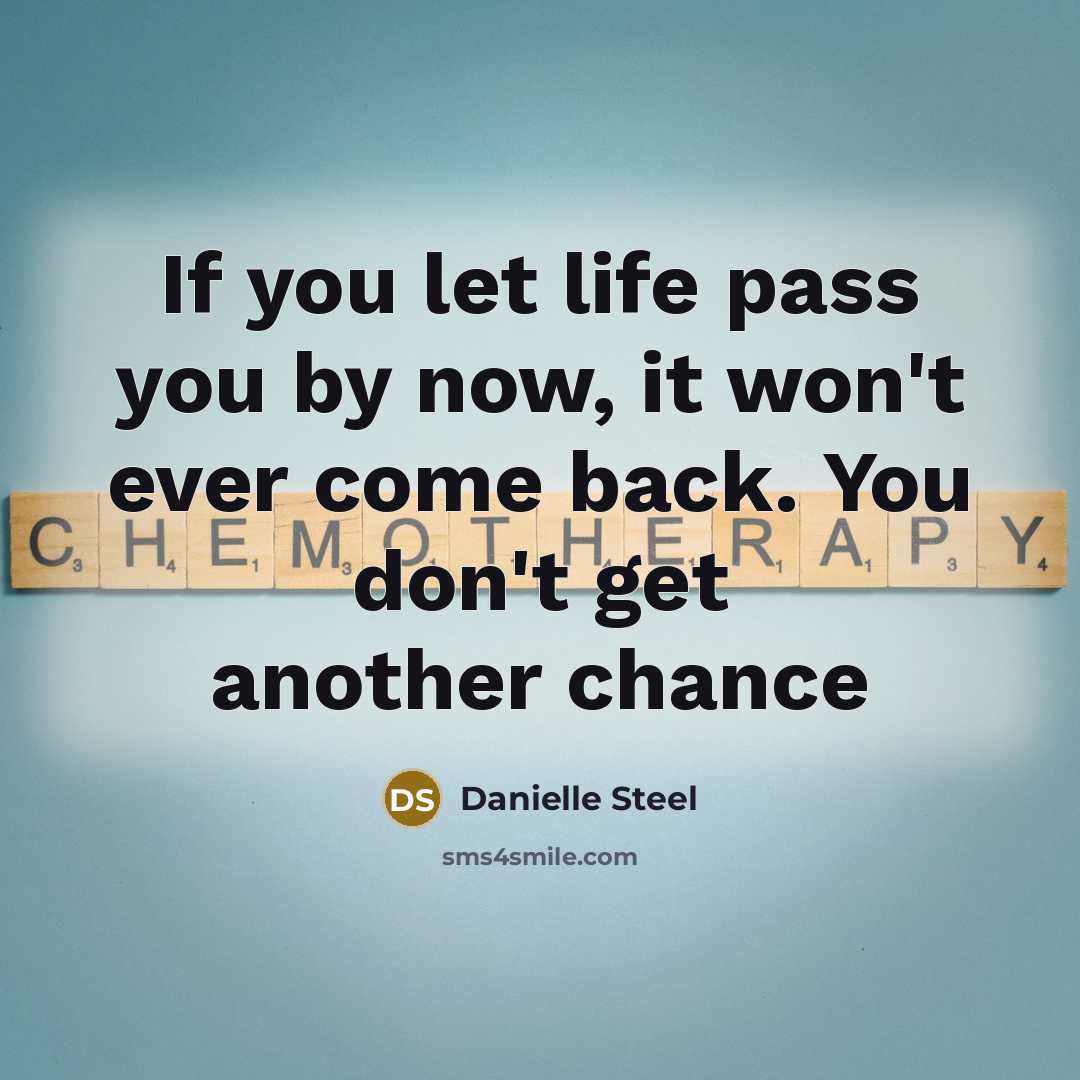 “If you let life pass you by now, it won't…” quote by Danielle Steel