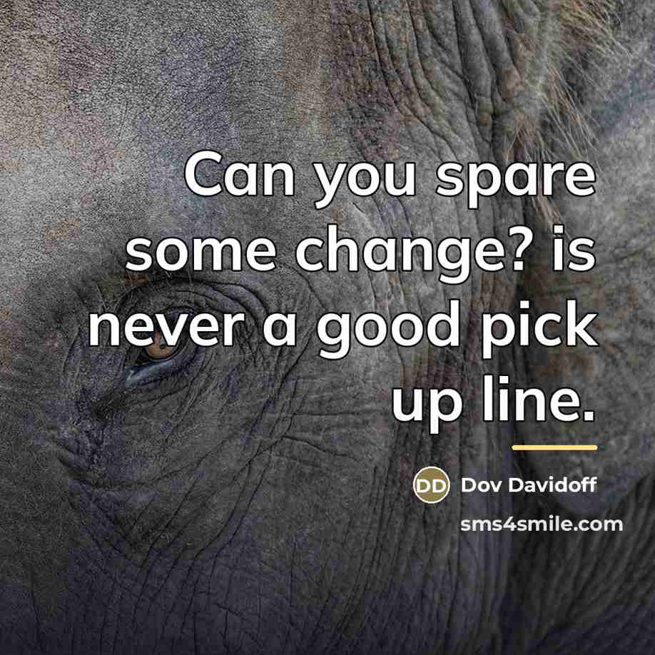 “Can you spare some change? is never a good pick…” quote by Dov Davidoff