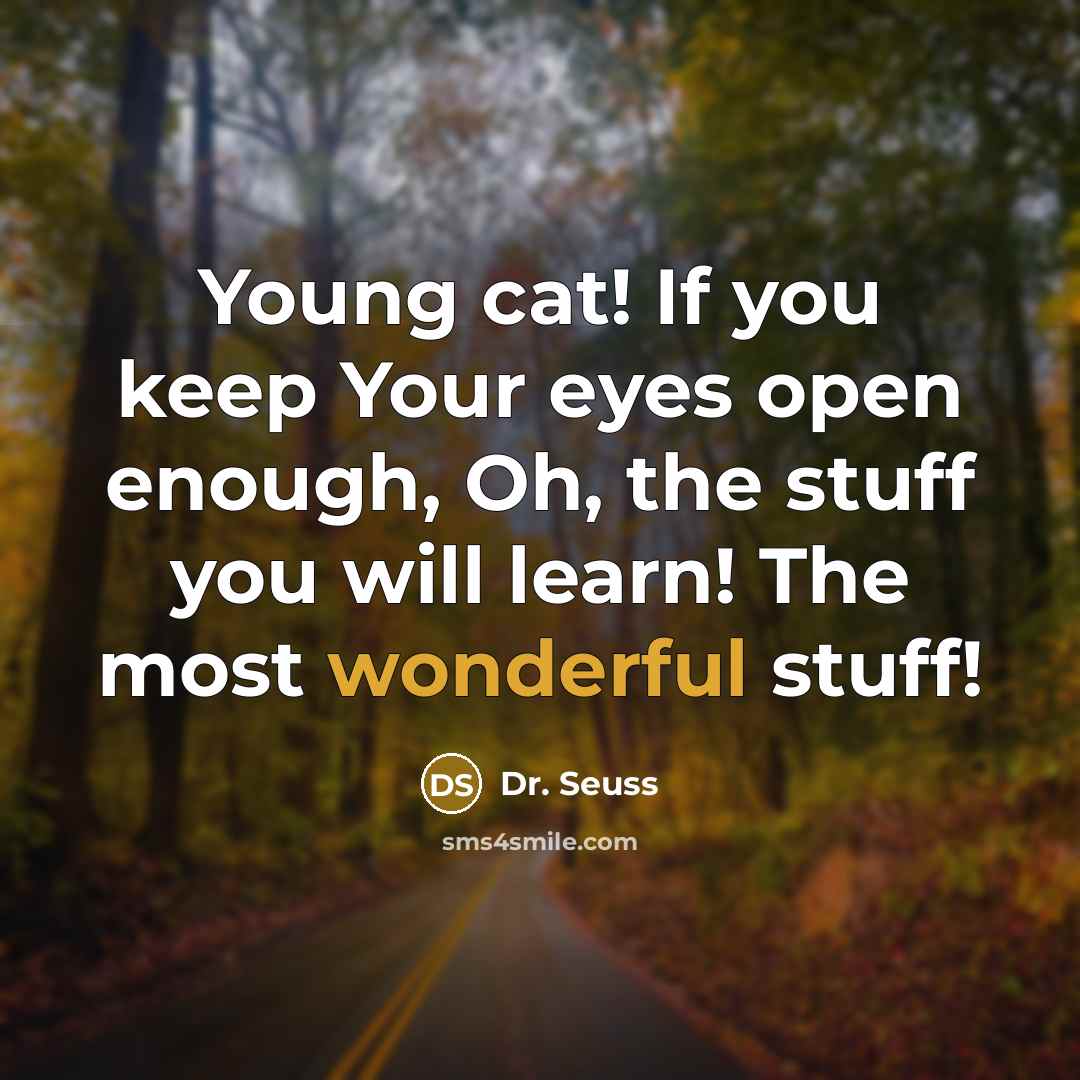 “Young cat! If you keep Your eyes open enough, Oh,…” quote by Dr. Seuss