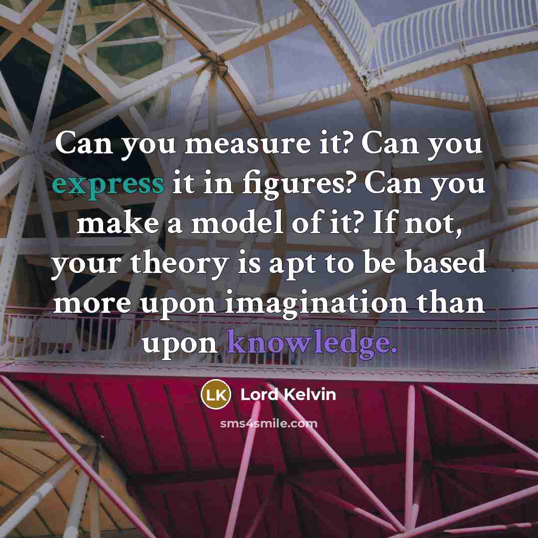 “Can you measure it? Can you express it in figures?…” quote by Lord Kelvin