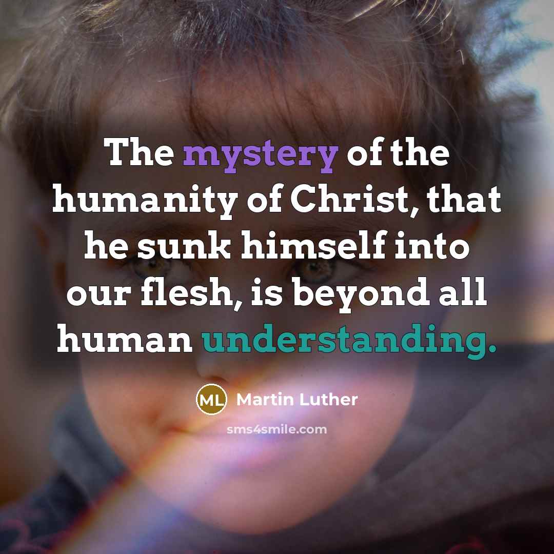 “The mystery of the humanity of Christ, that he sunk…” quote by Martin Luther