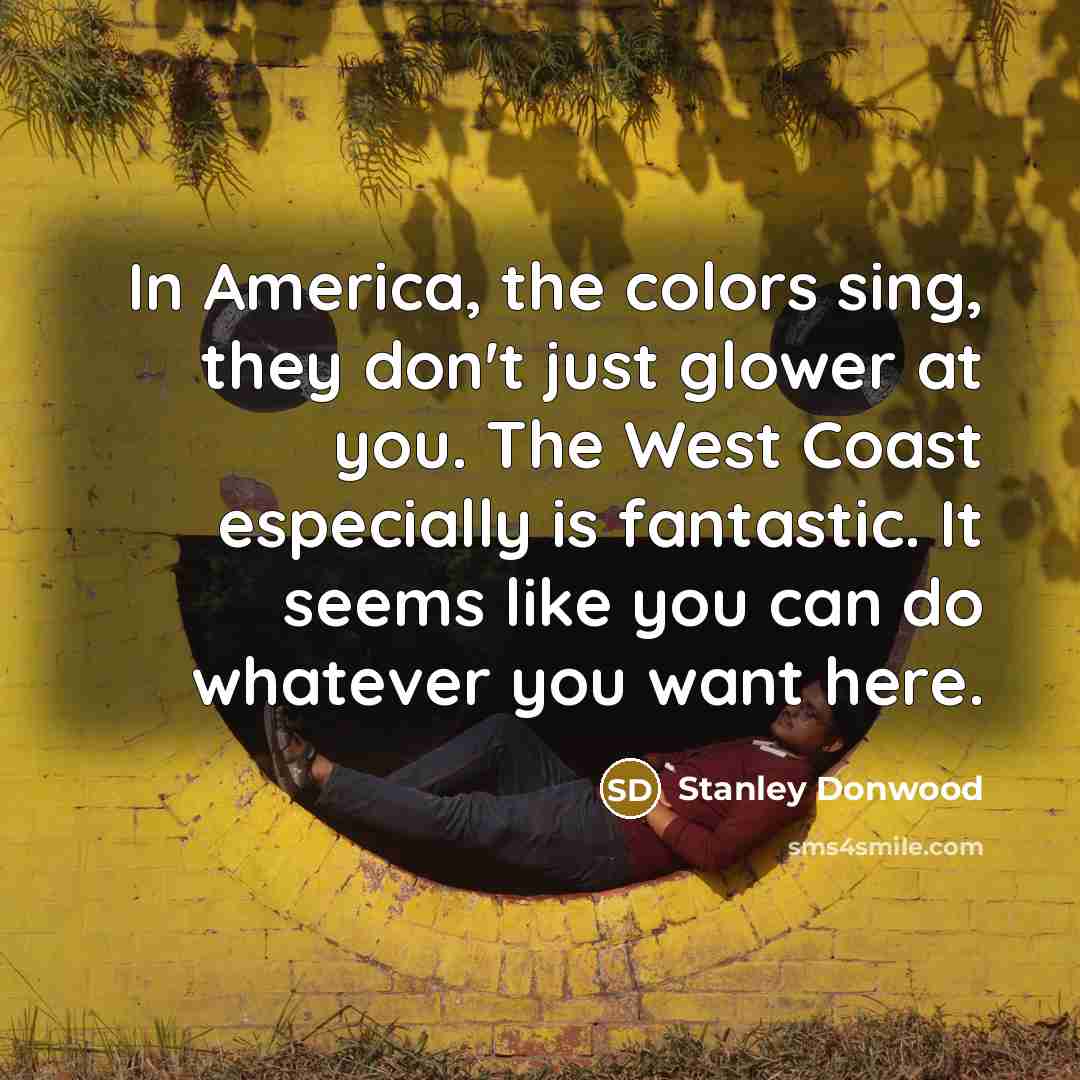 “In America, the colors sing, they don't just glower at…” quote by Stanley Donwood
