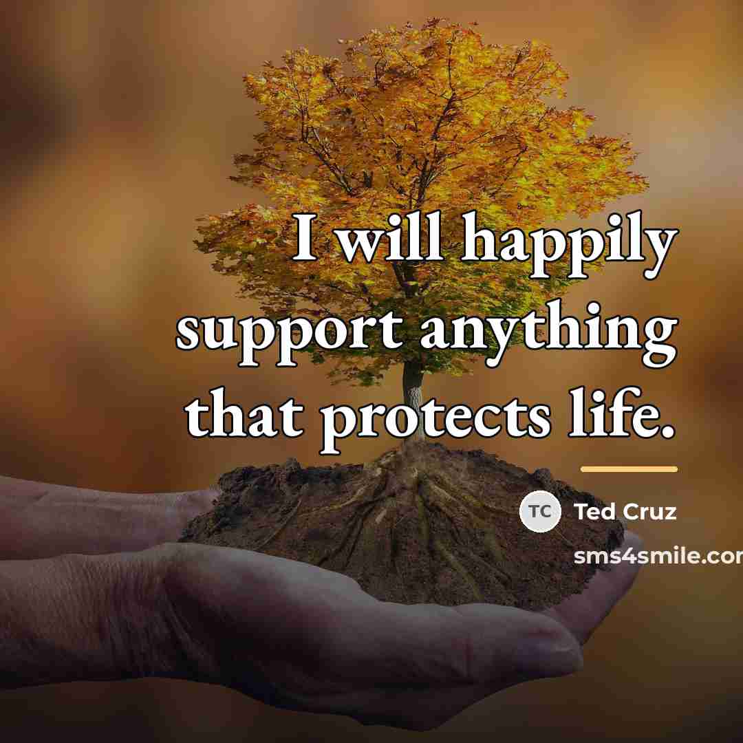 “I will happily support anything that protects life.…” quote by Ted Cruz