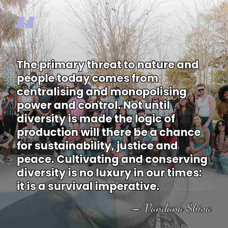 The primary threat to nature and people today comes from centralising and&hellip; - Vandana Shiva