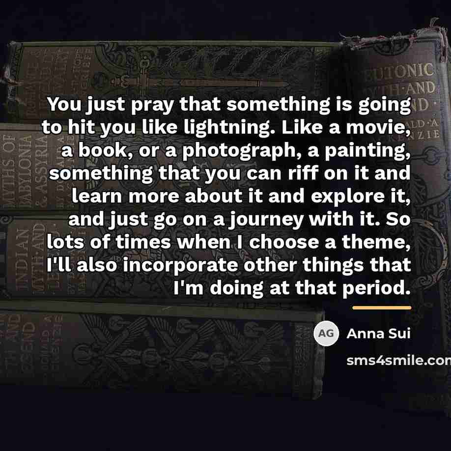 “You just pray that something is going to hit you…” quote by Anna Sui