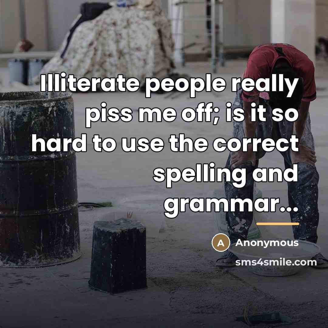 “Illiterate people really piss me off; is it so hard…” quote by Anonymous