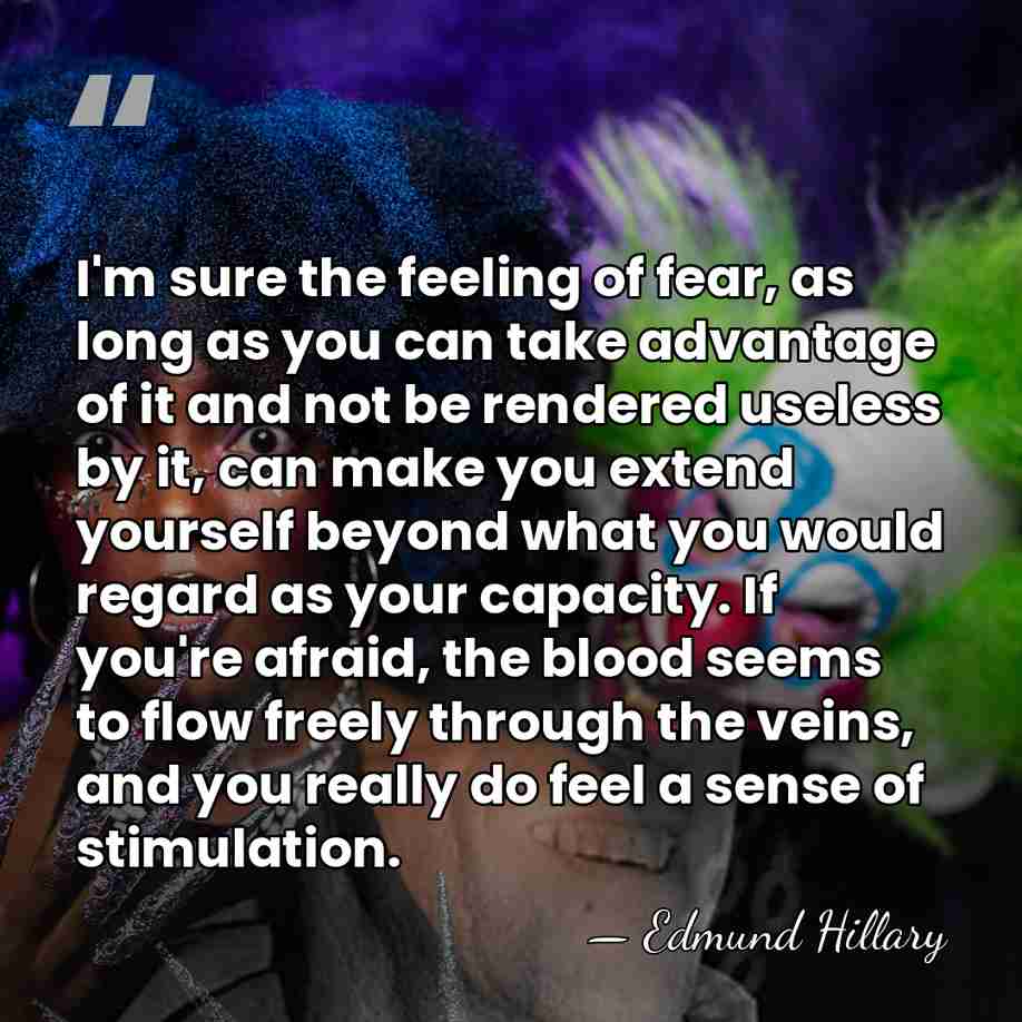 I'm sure the feeling of fear, as long as you can take&hellip; - Edmund Hillary
