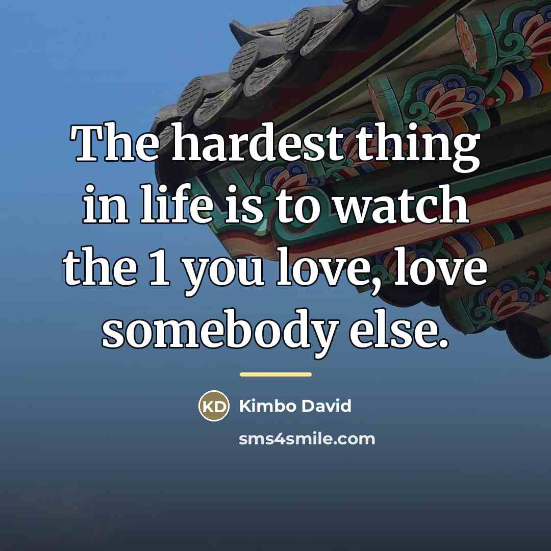 “The hardest thing in life is to watch the 1…” quote by Kimbo David