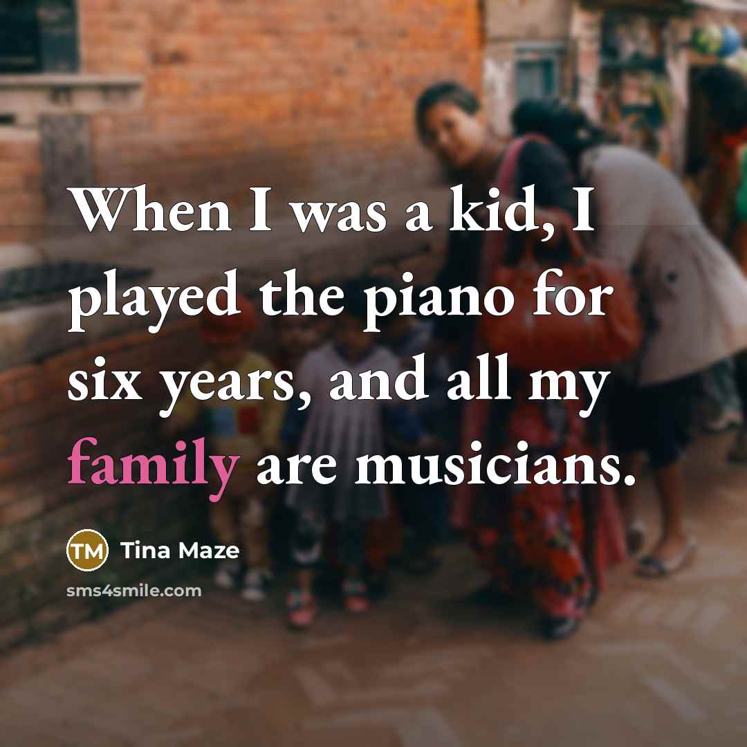 “When I was a kid, I played the piano for…” quote by Tina Maze