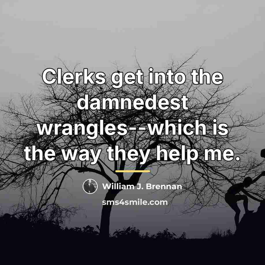 “Clerks get into the damnedest wrangles--which is the way they…” quote by William J. Brennan