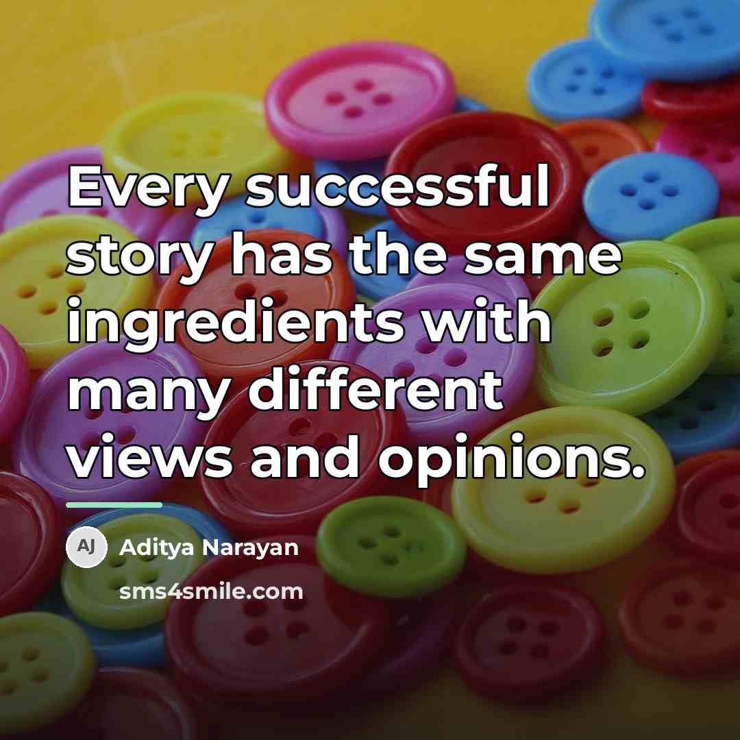 “Every successful story has the same ingredients with many different…” quote by Aditya Narayan