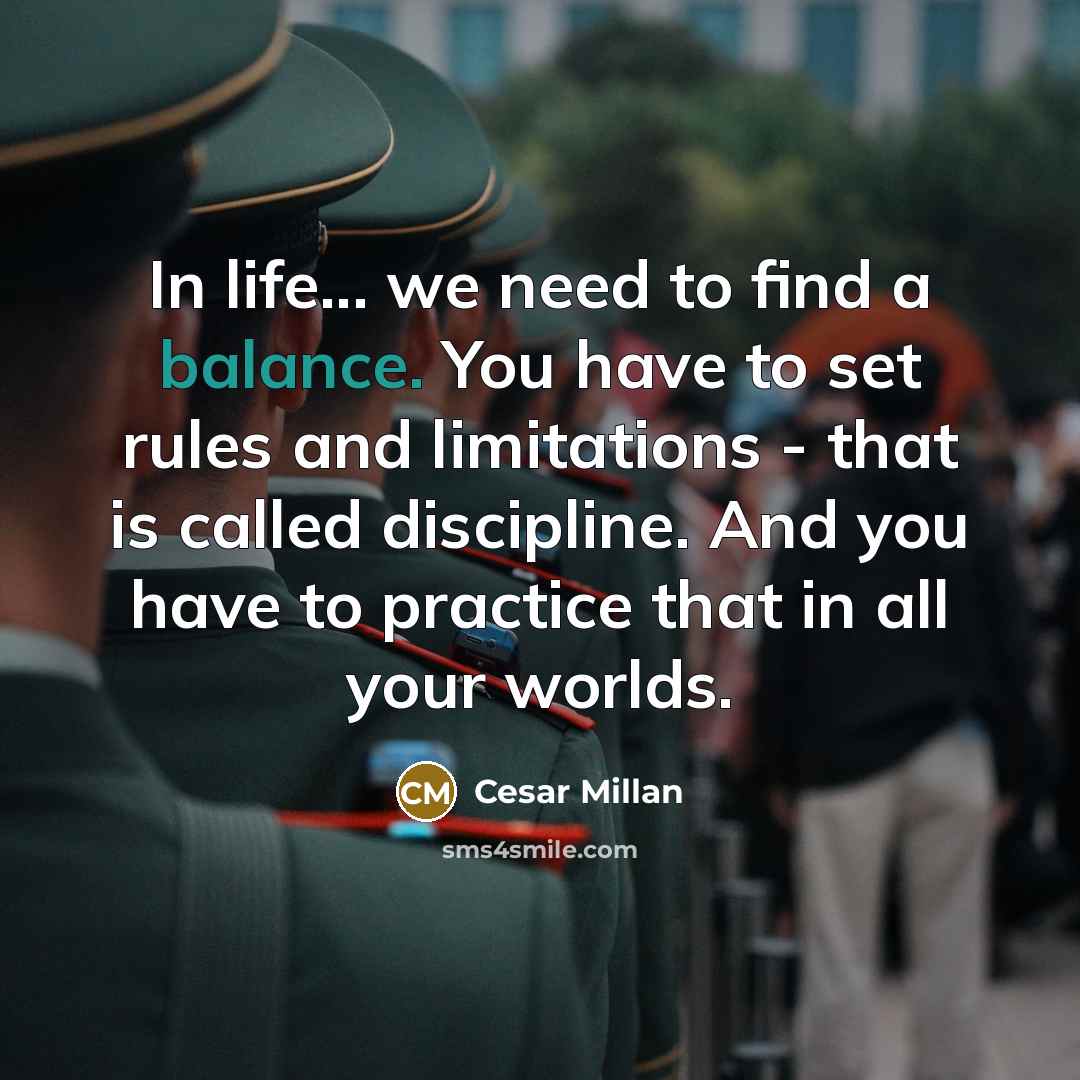 “In life... we need to find a balance. You have…” quote by Cesar Millan
