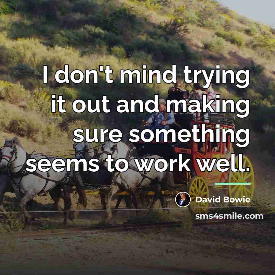 “I don't mind trying it out and making sure something…” quote by David Bowie