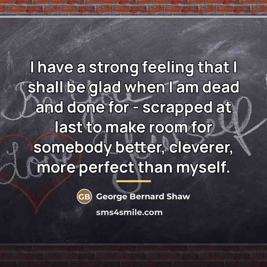 “I have a strong feeling that I shall be glad…” quote by George Bernard Shaw