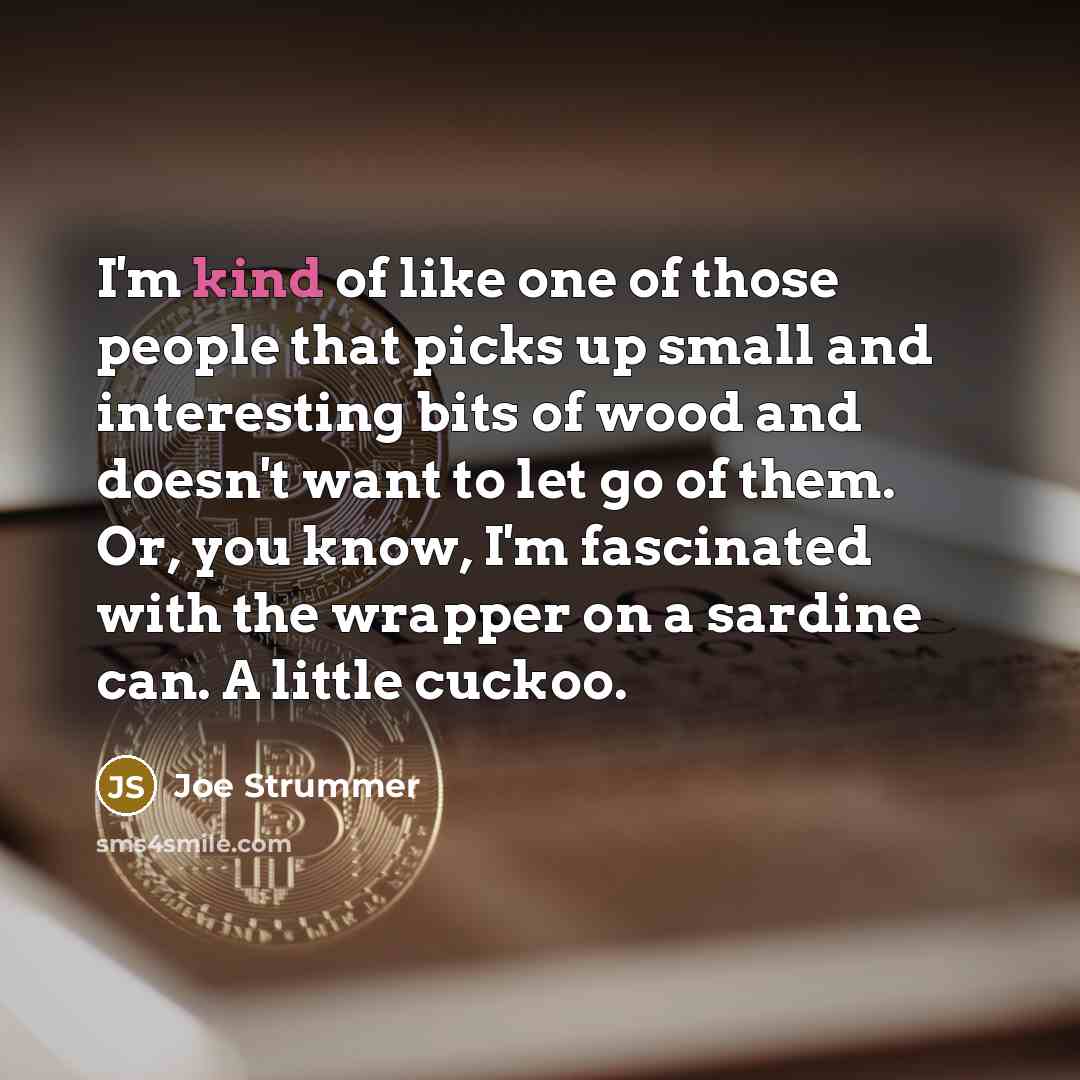 “I`m kind of like one of those people that picks…” quote by Joe Strummer