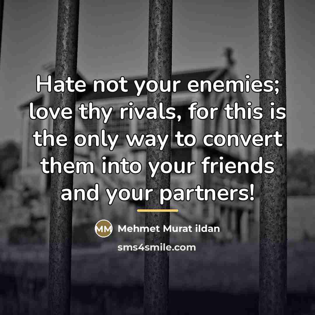 “Hate not your enemies; love thy rivals, for this is…” quote by Mehmet Murat Ildan