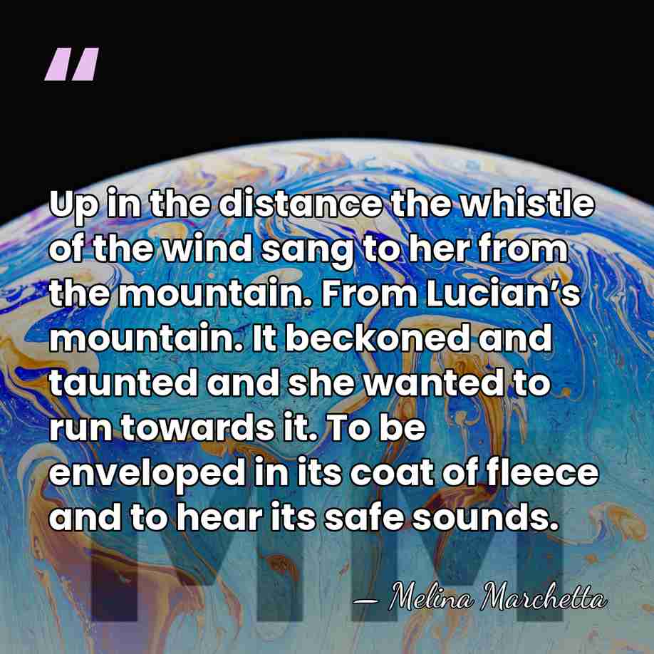 Up in the distance the whistle of the wind sang to her&hellip; - Melina Marchetta