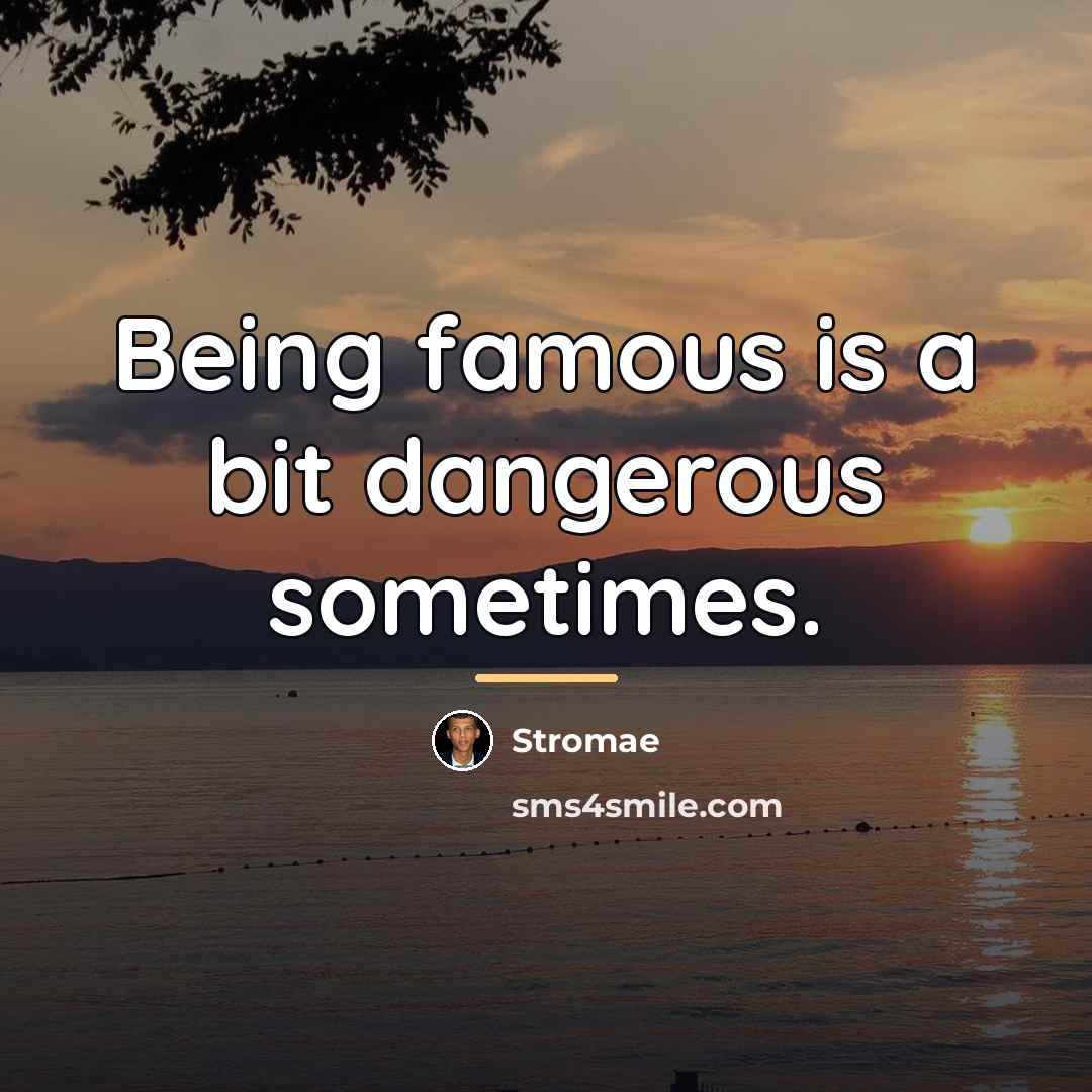 “Being famous is a bit dangerous sometimes.…” quote by Stromae