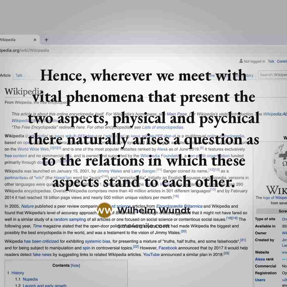 “Hence, wherever we meet with vital phenomena that present the…” quote by Wilhelm Wundt
