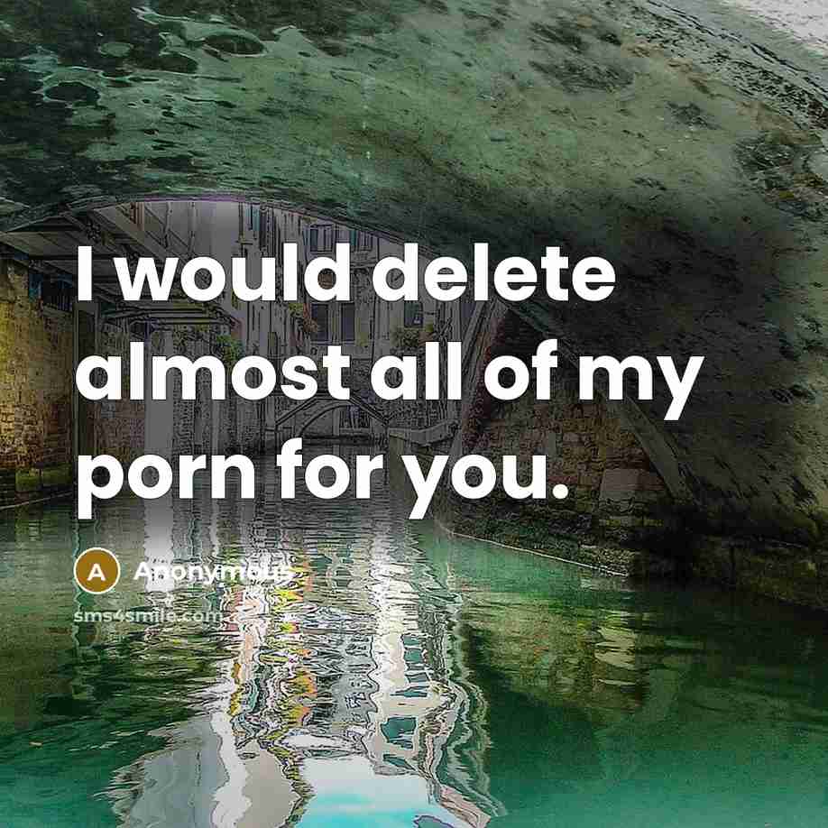 “I would delete almost all of my porn for you.…” quote by Anonymous