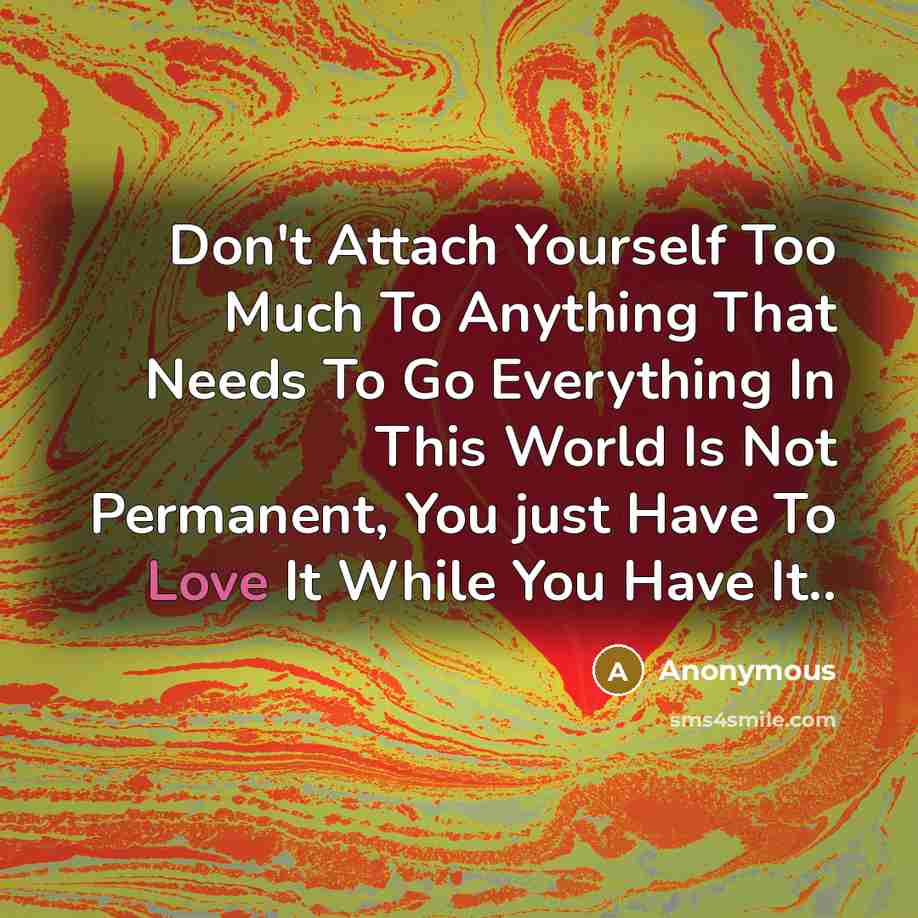 “Don't Attach Yourself Too Much To Anything That Needs To…” quote by Anonymous