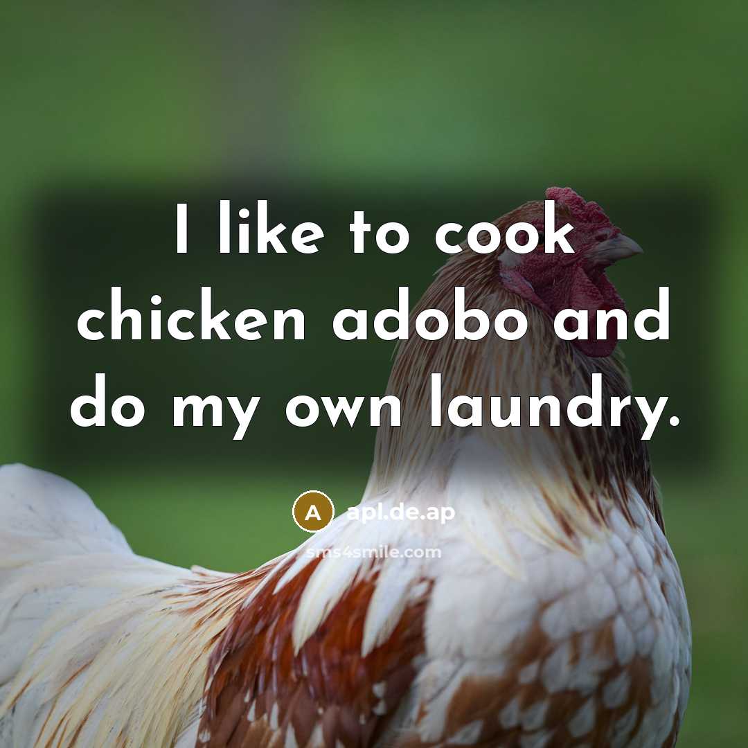 “I like to cook chicken adobo and do my own…” quote by apl.de.ap