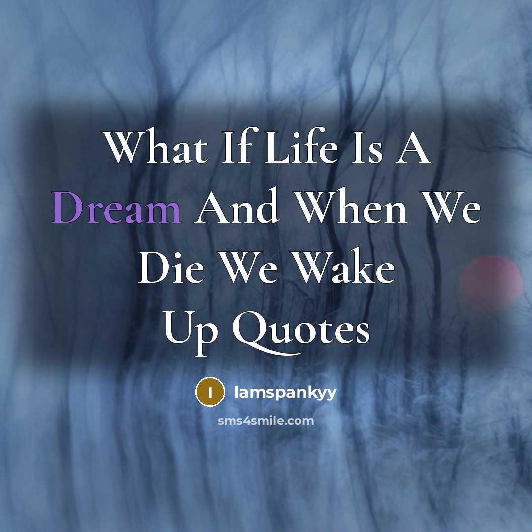 “What If Life Is A Dream And When We Die We Wake Up Quotes” quote by Iamspankyy