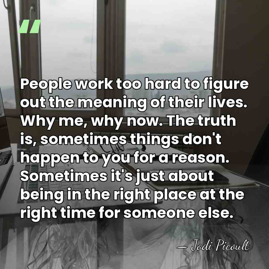 People work too hard to figure out the meaning of their lives.&hellip; - Jodi Picoult