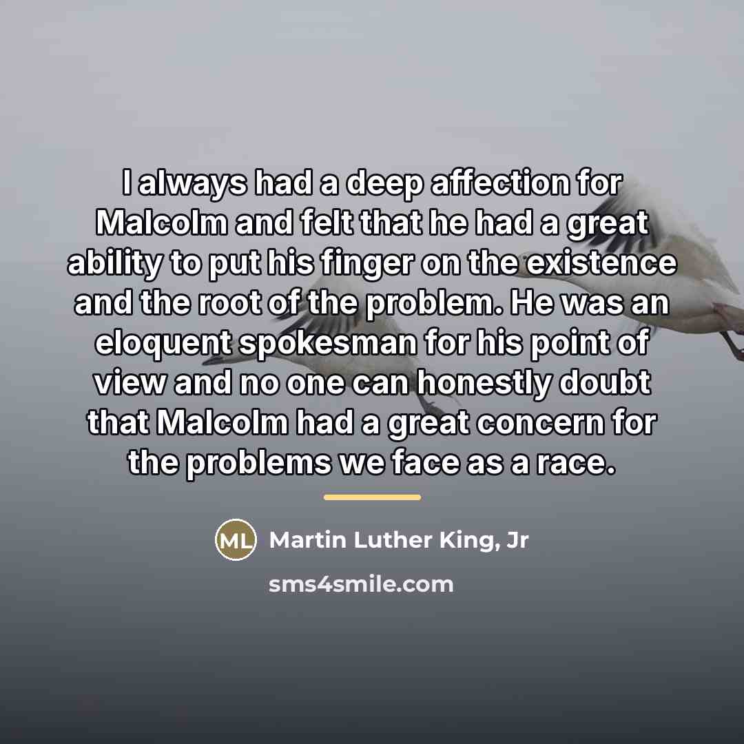 “I always had a deep affection for Malcolm and felt…” quote by Martin Luther King, Jr