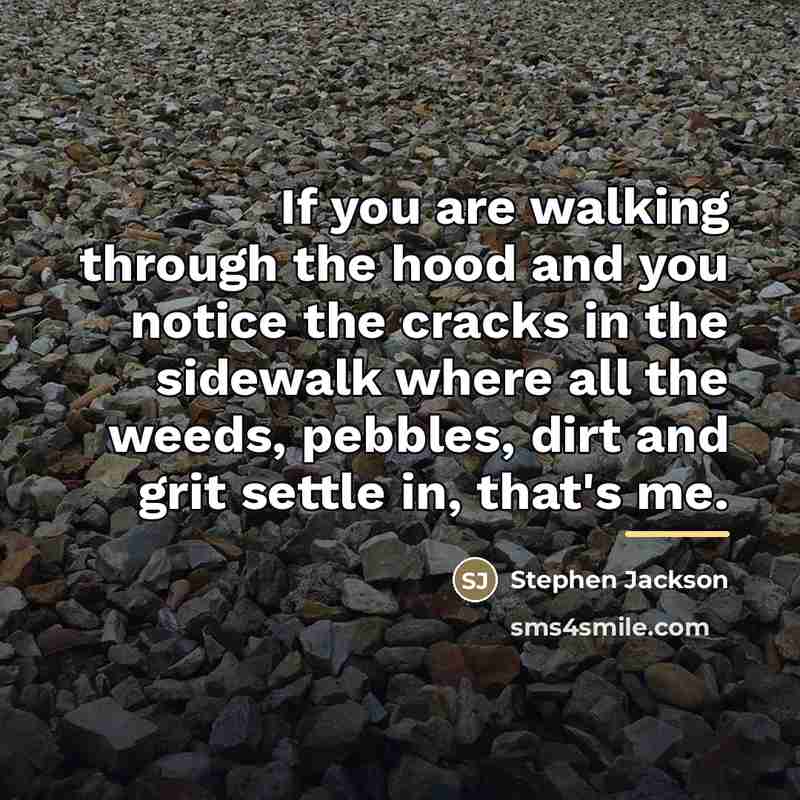 “If you are walking through the hood and you notice…” quote by Stephen Jackson